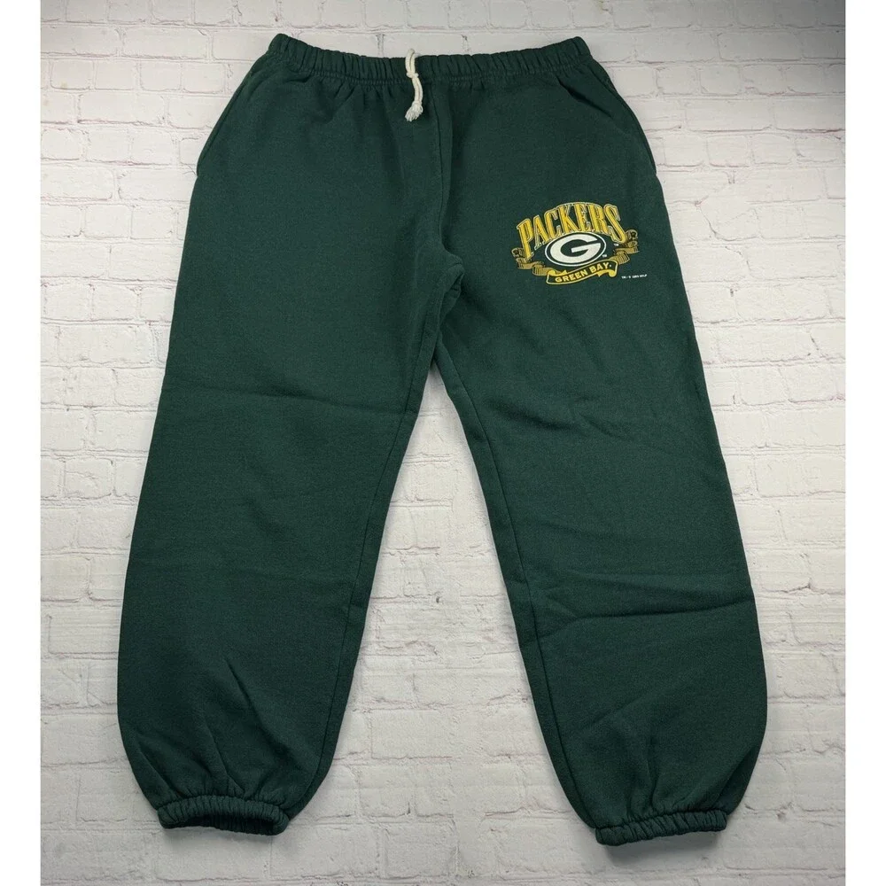 Vintage 90s Nutmeg Mills Green Bay Packers Baggy Comfy Sweatpants Green NFL - M